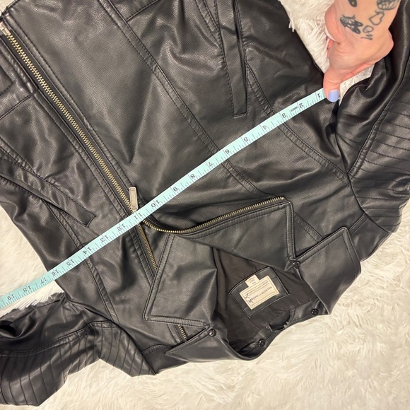 Melrose and Market Women's Black Vegan Leather Moto Jacket XS - Picture 4 of 11